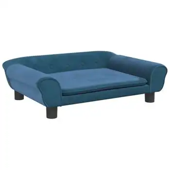 Cama Para Perros De Terciopelo Azul 70x48x22 Cm Vidaxl