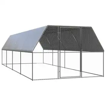 Jaula Gallinero De Exterior De Acero Galvanizado 3x8x2 M Vidaxl