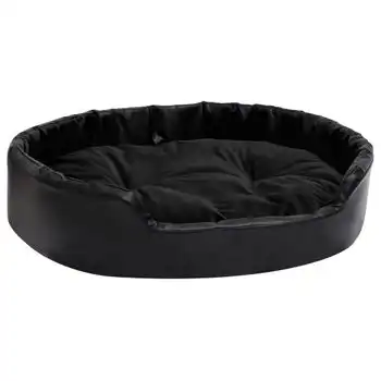 Cama Para Perros Felpa Y Cuero Sintético Negra 90x79x20 Cm Vidaxl