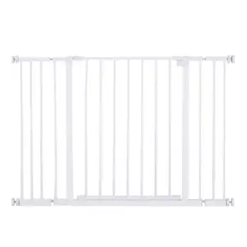 Barrera De Seguridad De Metal 76-107x76 Cm - Pawhut. Blanco