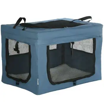 Mochila Para Perros De Acero Tela Oxford Malla 60x42x42cm-pawhut.azul