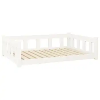 Cama Para Perros Madera Maciza De Pino Blanco 105,5x75,5x28 Cm Vidaxl