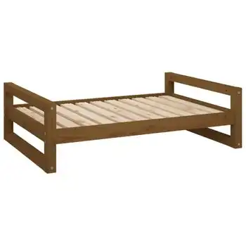 Cama Para Perros Madera Maciza Pino Marrón Miel 95,5x65,5x28 Cm Vidaxl