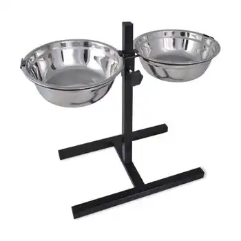 Soporte De Alimentación Ajustable Mascota 2x4.1l Tazón Inoxidable Vidaxl