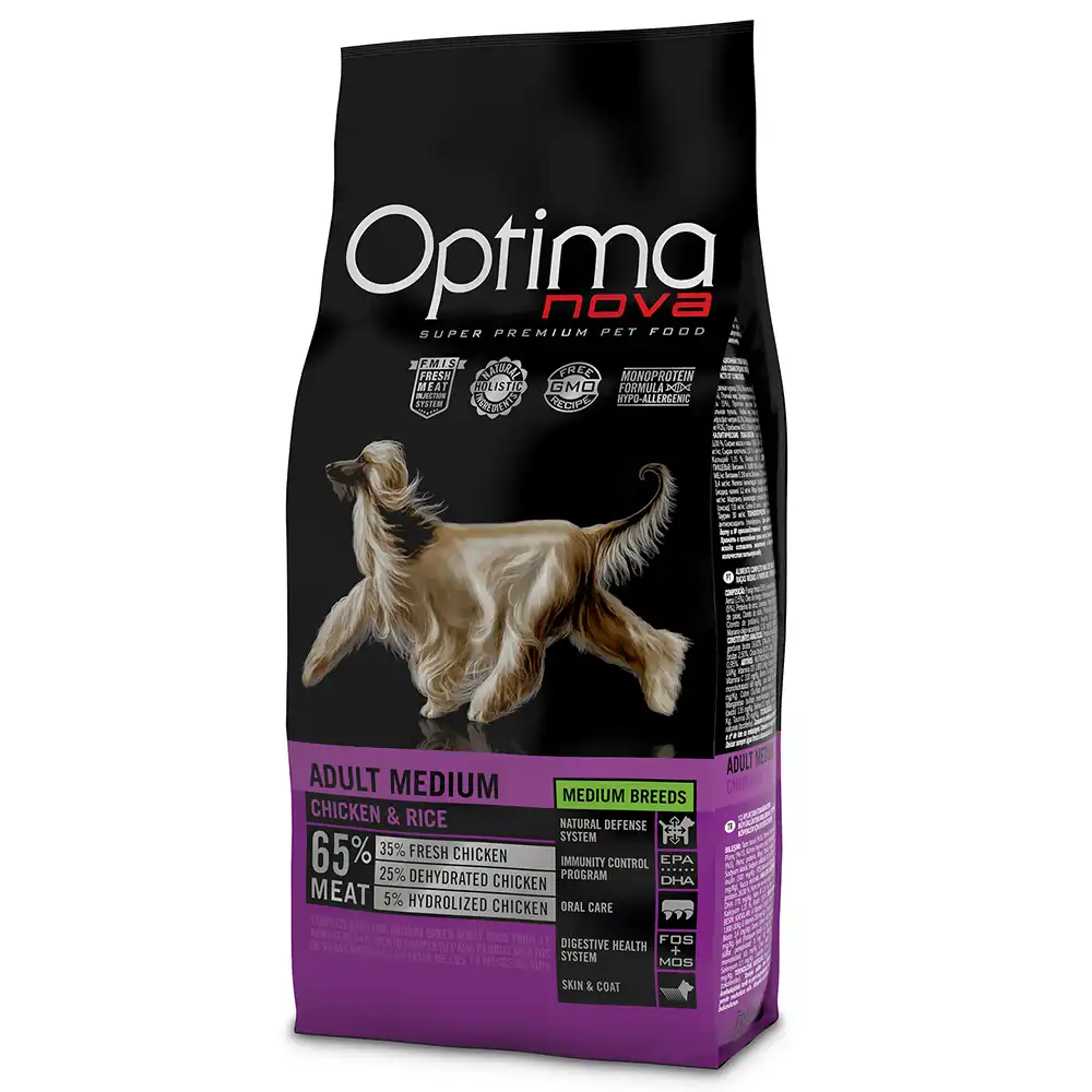 Optimanova Adult Medium Pollo y Arroz 12 KG