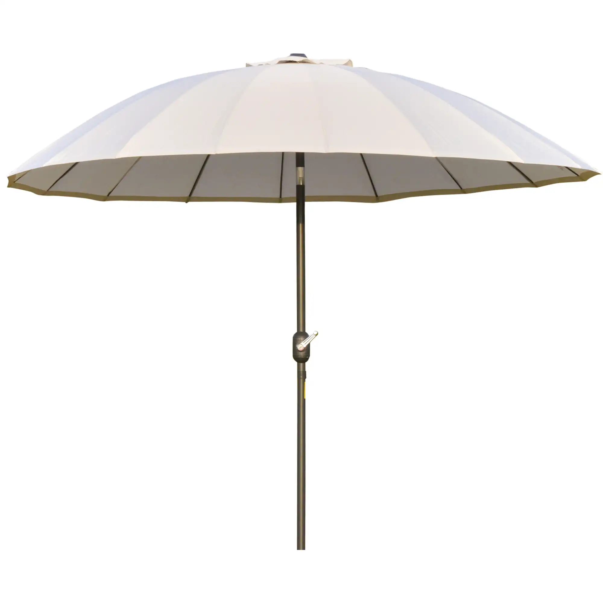 Outsunny Sombrilla de Jardín Ø250x240 cm con Manivela Parasol Exterior con Mecanismo de Inclinación y Poste Desmontable de Metal para Terraza Piscina Patio Crema