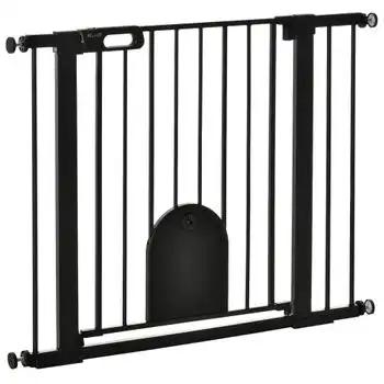 Barrera De Seguridad Perros De Acero Abs 75-103x76 Cm-pawhut.negro