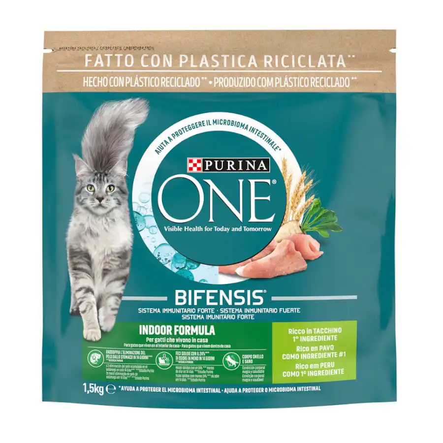 Purina One Indoor Pavo y Cereales pienso para gatos