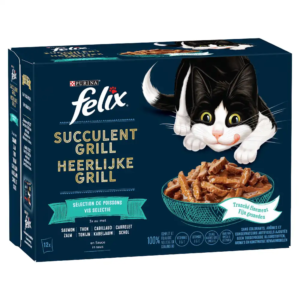 Felix Tasty Shreds 12 x 80 g - Selección de pescados