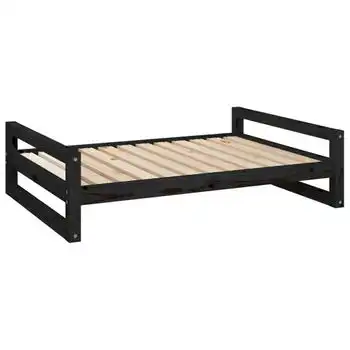 Cama Para Perros Madera Maciza De Pino Negro 105,5x75,5x28 Cm Vidaxl