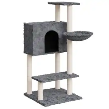 Rascador Para Gatos Con Postes De Sisal Gris Oscuro 108,5 Cm Vidaxl