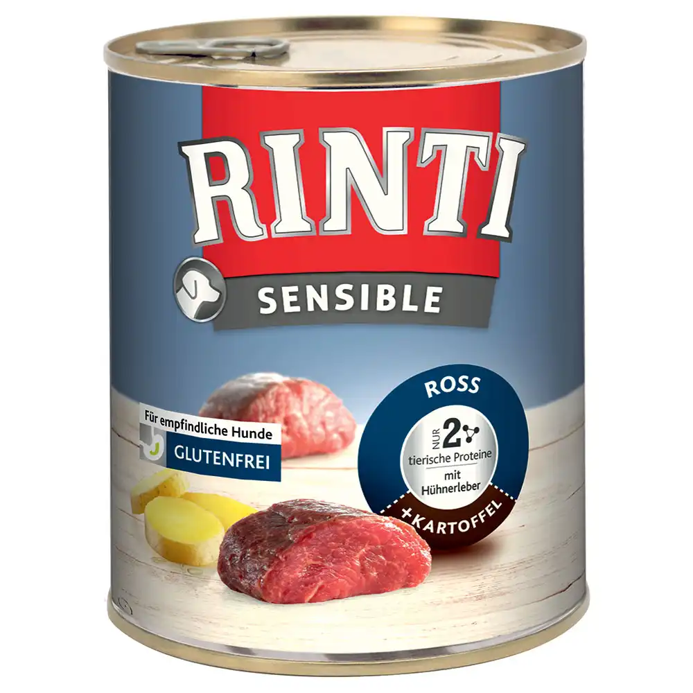 Rinti Sensible 6 x 800 g - Caballo e hígado de pollo con patatas