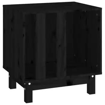 Caseta Para Perros Madera Maciza De Pino Negro 50x40x52 Cm Vidaxl