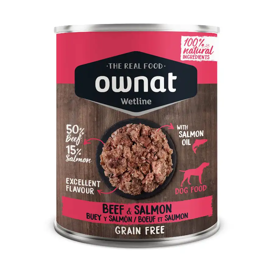 Ownat Wetline Buey y Salmón lata para perros