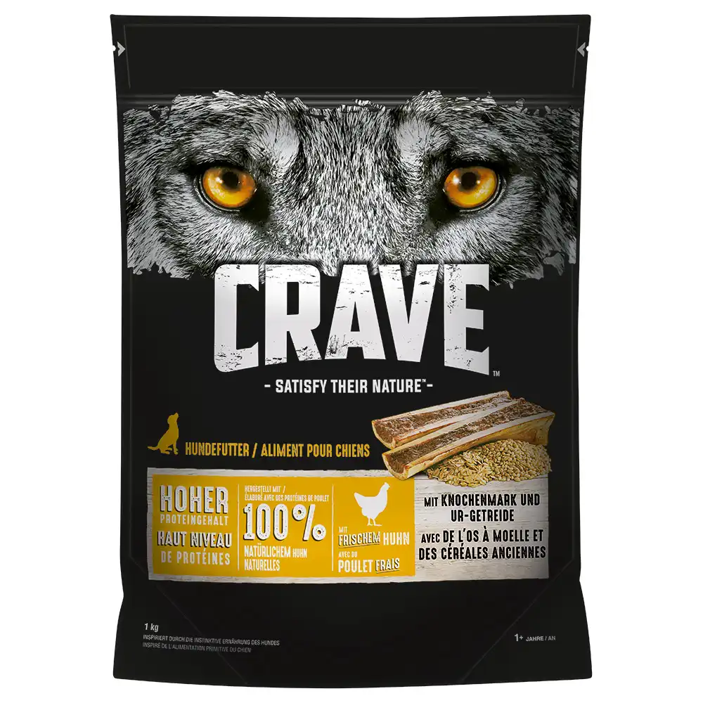 Crave Adult con pollo, tuétano y cereales ancestrales pienso para perros - 1 kg