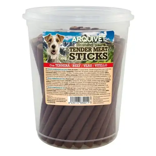 Snacks Tender Meat Sticks para perros sabor Ternera