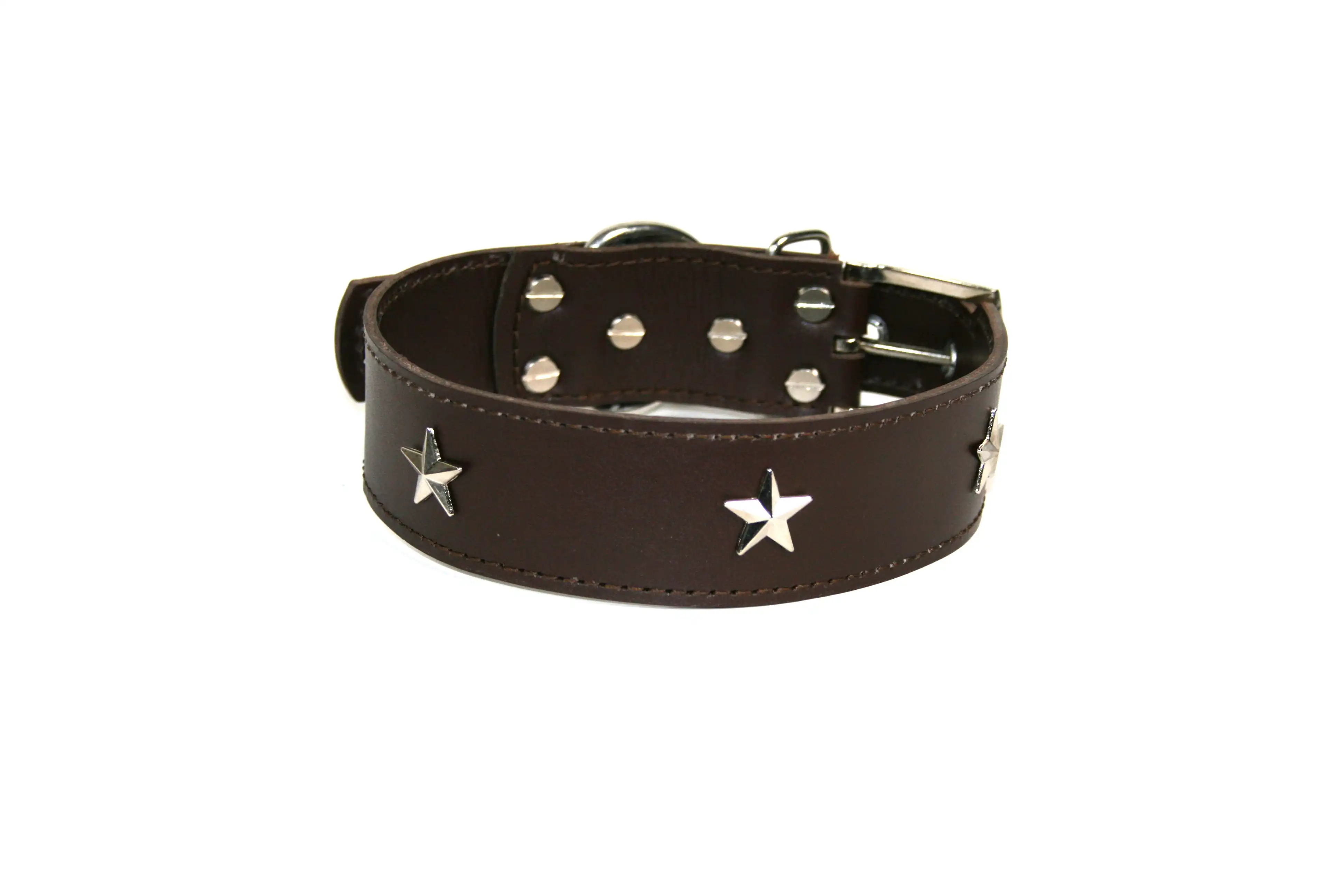 COLLAR DE PIEL MARRON CON  ESTRELLA