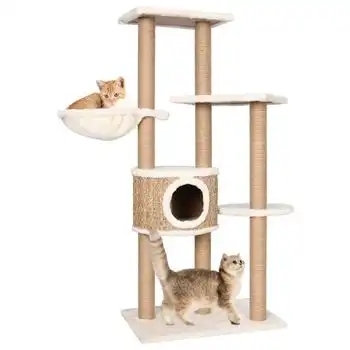 Árbol Para Gatos Con Poste Rascador 126 Cm Hierba Marina Vidaxl