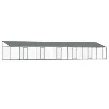 Jaula De Perros Techo Y Puertas Acero Galvanizado Gris 12x2x2 M Vidaxl