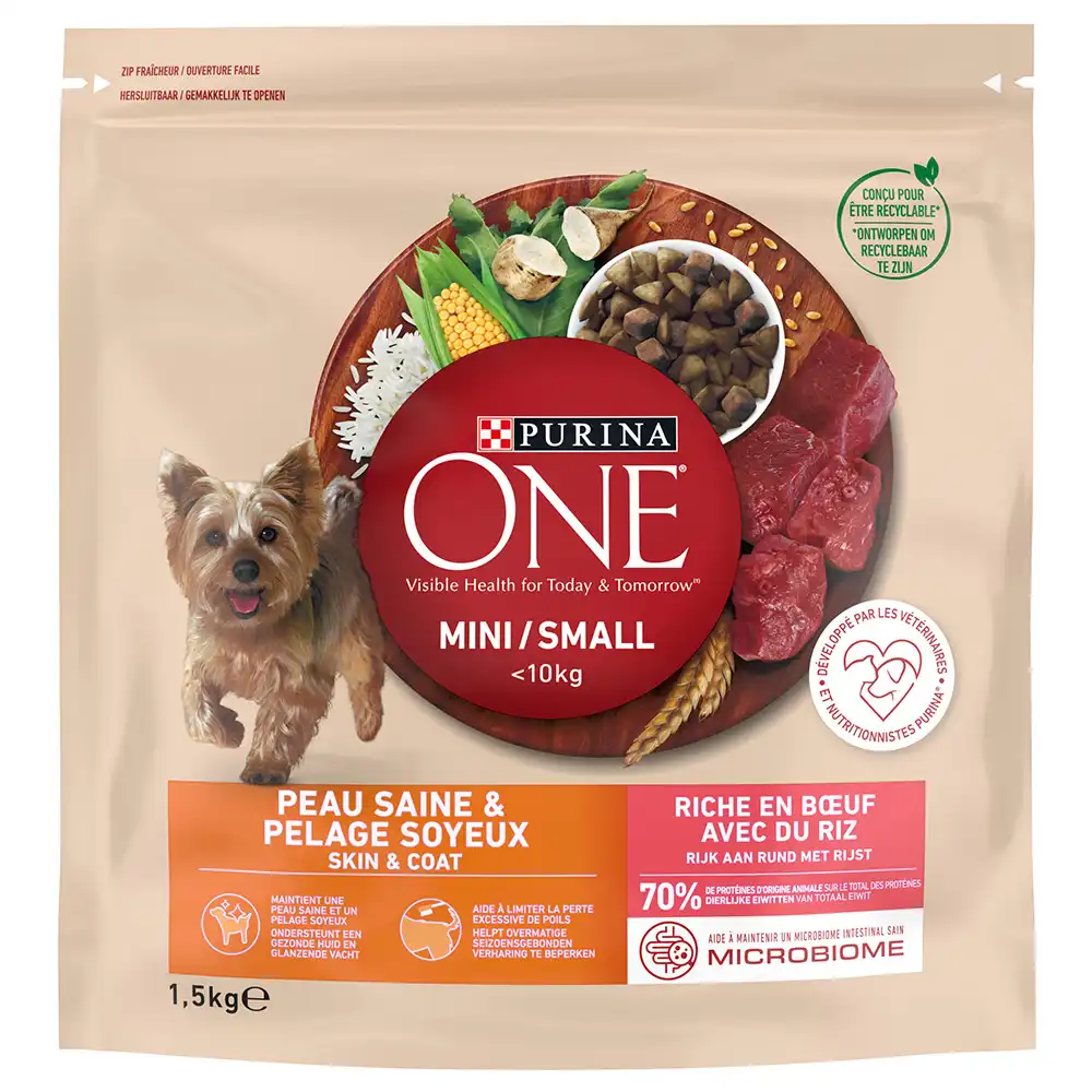 Purina ONE Mini Skin & Coat Vacuno - 1,5 kg