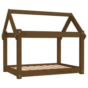 Cama Para Perros Madera Maciza Pino Marrón Miel 81x60x70 Cm Vidaxl