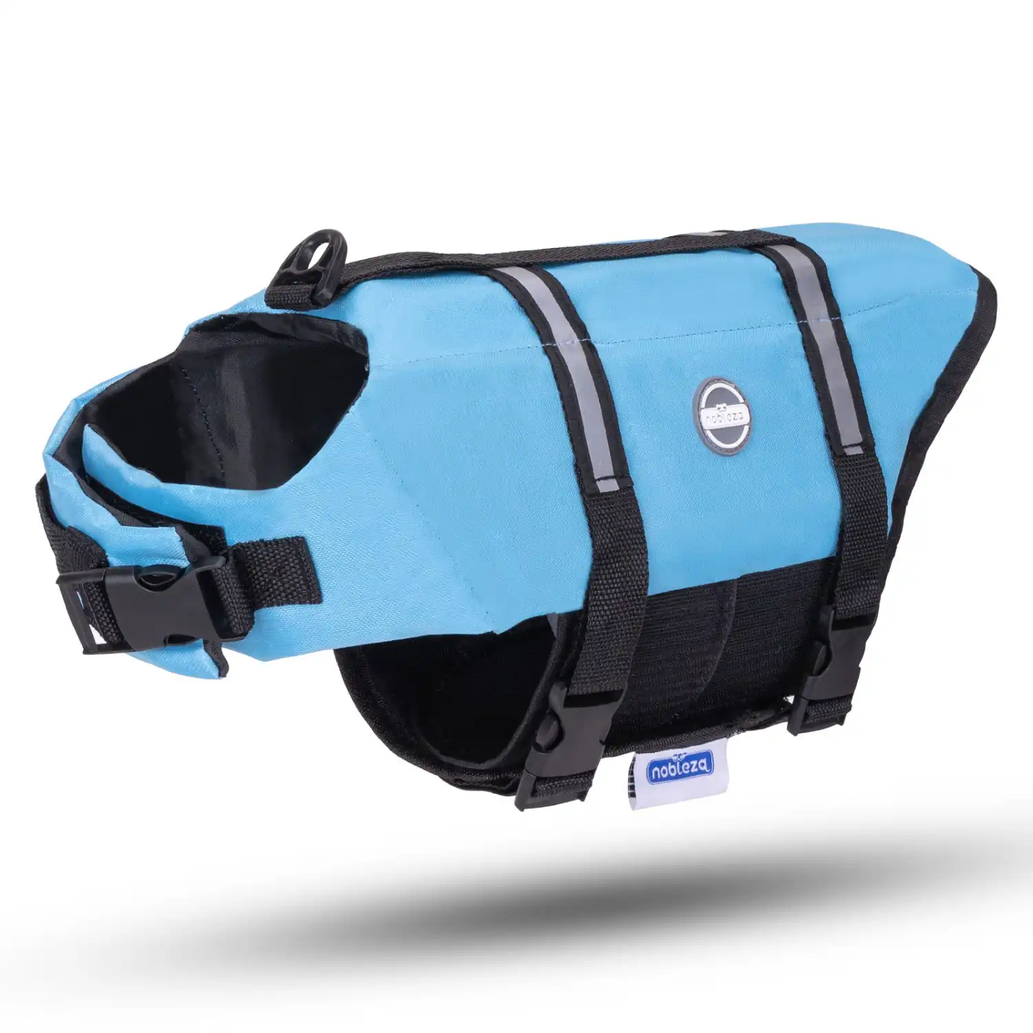 Nobleza - Chaleco Salvavidas para Perros, Flotador Perro con Tiras Reflectantes, Chaleco de Natación para Perro con Alta Flotabilidad y Mango de Rescate Duradero para Nadar, Surf, Navegar, Azul (L)