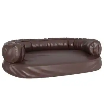 Cama Para Perros De Espuma Cuero Sintético Marrón 88x65 Cm Vidaxl