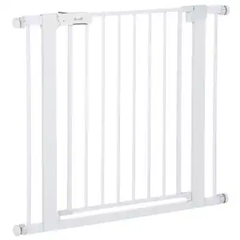 Barrera De Seguridad De Perros De Acero Abs 75-96x76 Cm-pawhut.blanco