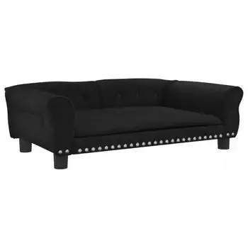 Cama Para Perros De Terciopelo Negro 95x55x30 Cm Vidaxl