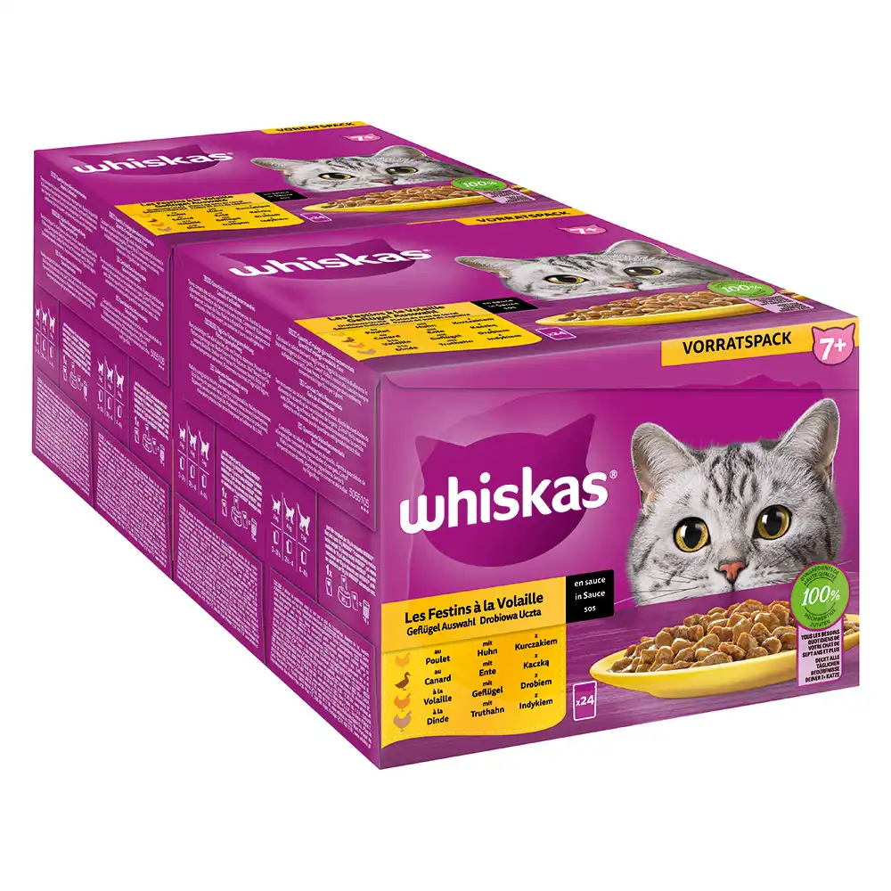 Megapack Whiskas 7+ años 48 x 85 gen bolsitas - Selección de ave en salsa