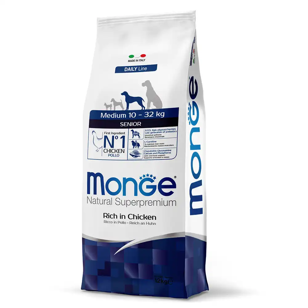 Monge Natural Superpremium Medium Senior Rico en Pollo - 12 kg