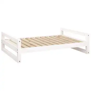 Cama Para Perros Madera Maciza De Pino Blanco 105,5x75,5x28 Cm Vidaxl