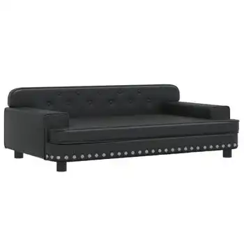 Cama Para Perros De Cuero Sintético Negra 90x53x30 Cm Vidaxl