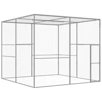 Jaula Para Gatos Acero Galvanizado 3x3x2,5 M Vidaxl