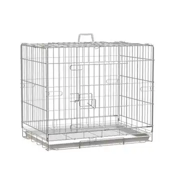 Jaula Plegable Para Perros De Pp Metal 61x43x50 Cm-pawhut. Blanco