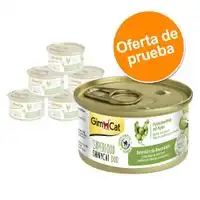 GimCat Superfood ShinyCat Duo 6 x 70 g - Pack de prueba - 4 variedades: filetes de atún o pollo con verdura o fruta