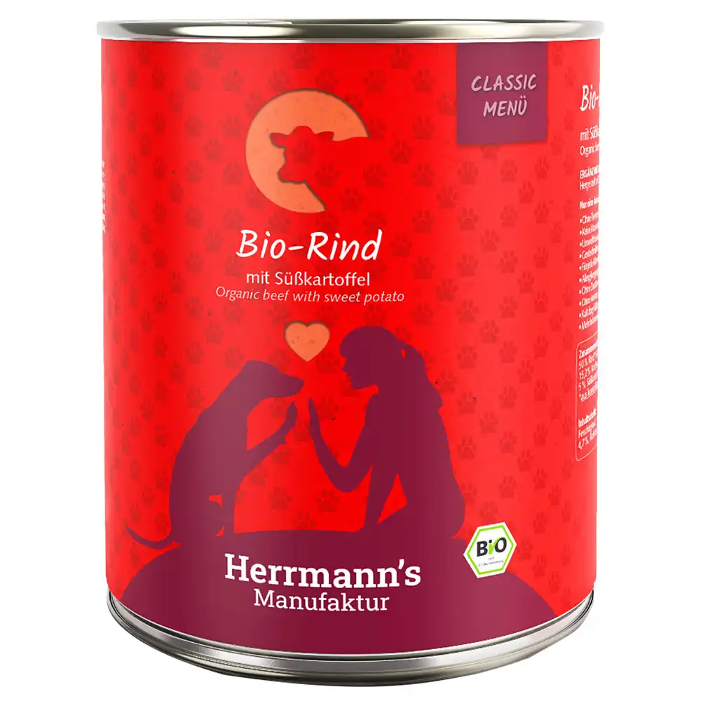 Herrmanns Menú 6 x 800 g - Classic: Vacuno ecológico con boniato ecológico