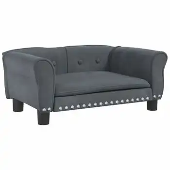 Cama Para Perros De Terciopelo Gris Oscuro 70x45x30 Cm Vidaxl