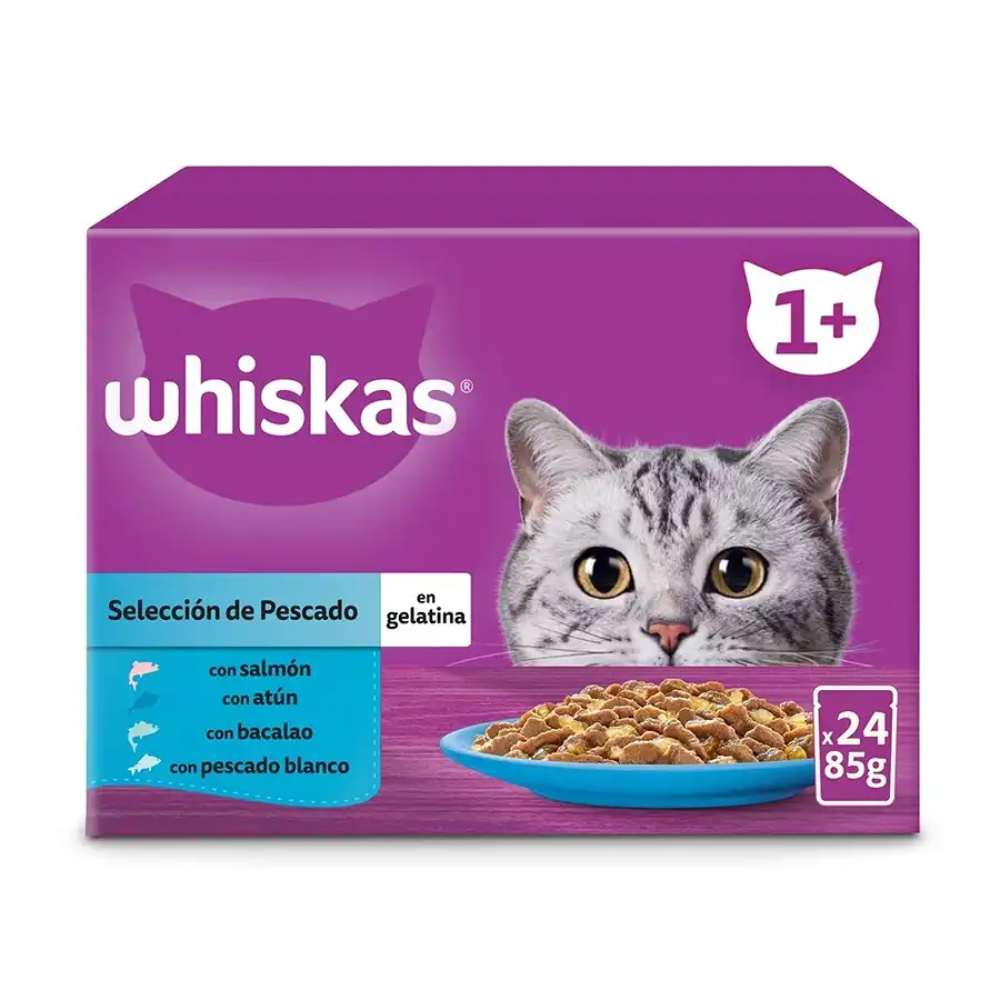 4.625 KG 4.625 KG Whiskas Selección Pescados Gelatina en Bolsita para Gatos Adultos - Multipack