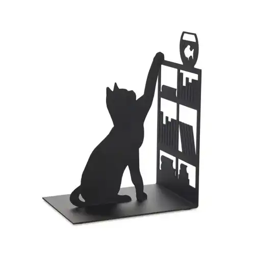 Balvi sujeta libros figura gato