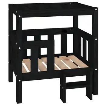 Cama Para Perros Madera Maciza De Pino Negro 65,5x43x70 Cm Vidaxl