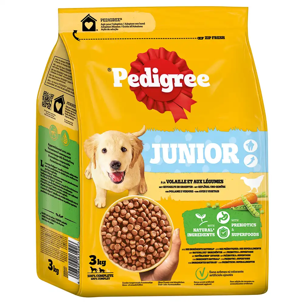 Pedigree Junior con carne de aves y verduras - 3 kg