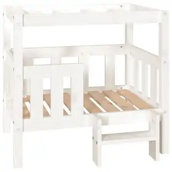 Cama Para Perros Madera Maciza De Pino Blanco 75,5x63,5x70 Cm Vidaxl