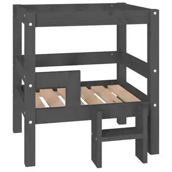 Cama Para Perros Madera Maciza De Pino Gris 55,5x53,5x60 Cm Vidaxl