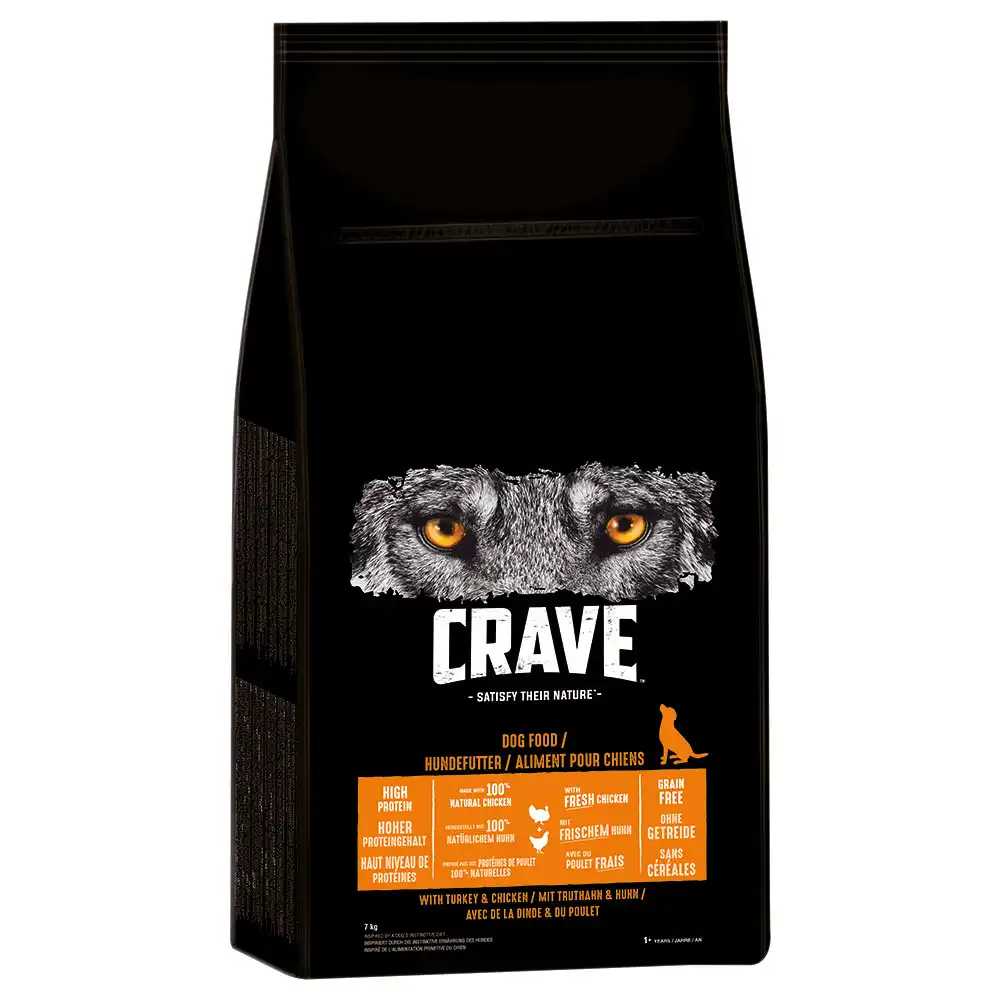 Crave Adult con pavo y pollo pienso para perros - 7 kg