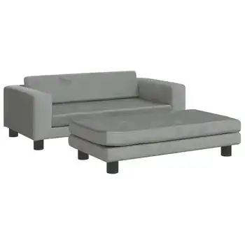 Cama De Perros Con Extensión Terciopelo Gris Claro 100x50x30 Cm Vidaxl