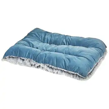 Cama Para Perro De Terciopelo Azul 60 X 90 Cm Ergani