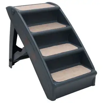 Escalera Para Perros Plegable De 4 Peldaños Gris Oscuro Vidaxl