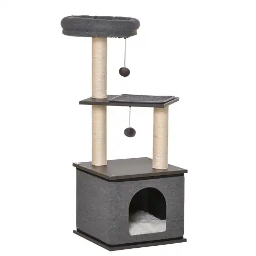 PawHut Árbol Rascador Con Cueva para gatos