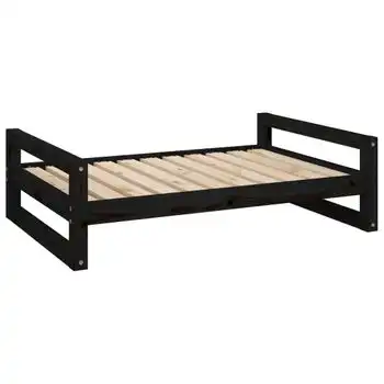 Cama Para Perros Madera Maciza De Pino Negro 95,5x65,5x28 Cm Vidaxl